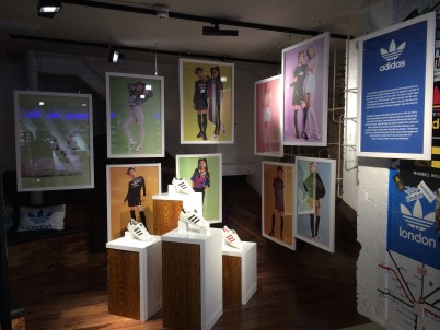 Adidas, Fouberts Place in London - Adidas Superstar hanging framed graphics with timber and foamex display plinths