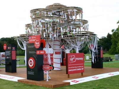 Virgin Money Pledge Tree - Steel and timber constructed tree and display units