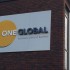 One Global - Built up acrylic logo and vinyl graphics applied to an aluminium tray panel