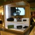 Oakley - Brushed stainless steel display unit with internal TV display